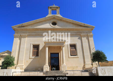 Stock Exchange building in former Garrison Chapel, Castille Square, Valletta, Malta Stock Photo