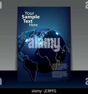Abstract Blue Business Flyer, Cover or Background Template Design in Freely Scalable and Editable EPS10 Vector Format Stock Vector