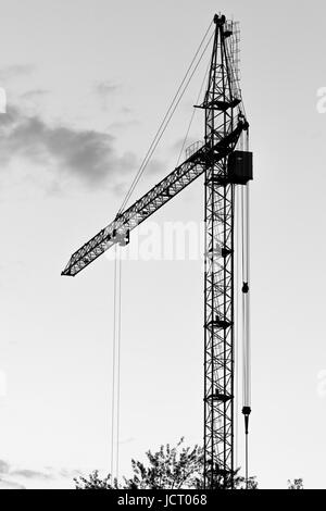 Black and white photo of a multi-storey residential building under ...
