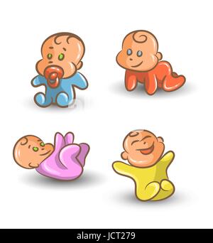 Baby vector set on white background . Stock Vector