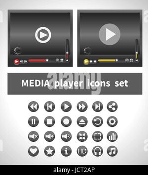 Media players on white background  Stock Vector