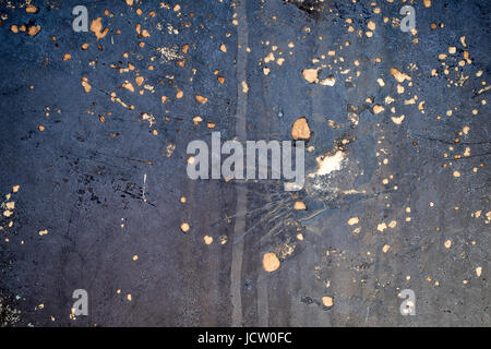corrosive rusty spots on blue painted metal Stock Photo