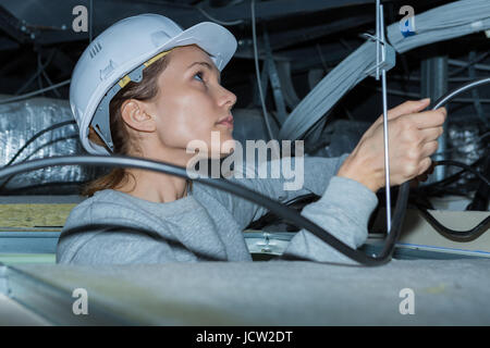 young engineer checking construction Stock Photo