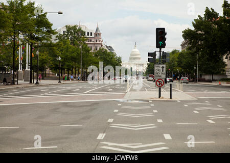 Pennsylvania avenue facing US Capitol building - Washington, DC USA Stock Photo