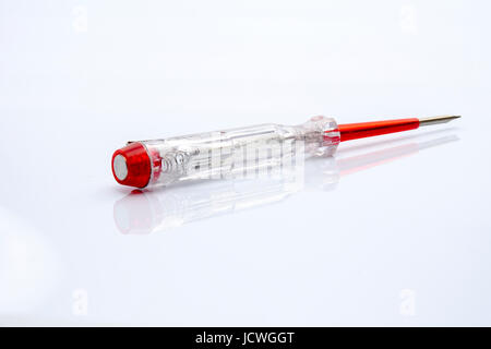 electrical tester screwdriver isolated on white background.Industry Stock Photo