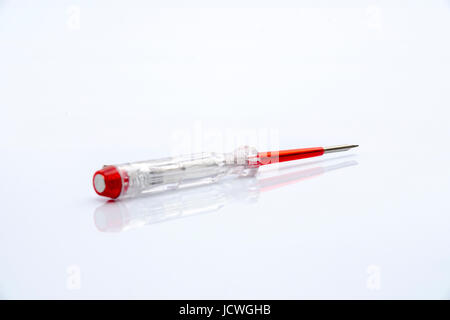 electrical tester screwdriver isolated on white background.Industry Stock Photo