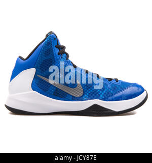 Nike Zoom Without A Doubt Royal Blue and White Men's Basketball Shoes - 749432-401 Stock Photo