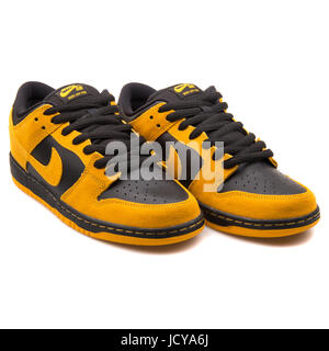 Nike Dunk Low Pro SB Gold Yellow and Black Men's Skateboarding Shoes - 304292-706 Stock Photo