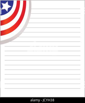 Exercise book with the American flag in the corner Stock Vector