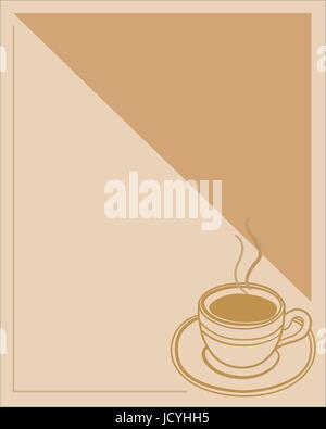 Menu template for hot drinks coffee tea with copy space for your text. Stock Vector