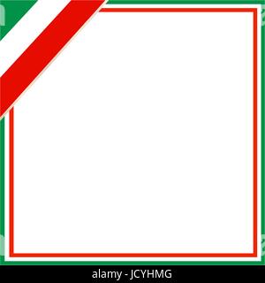 Square frame with Italian flag in the corner with blank space for your text and images Stock Vector