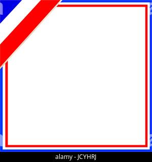 French flag square frame with empty space for your text and images Stock Vector