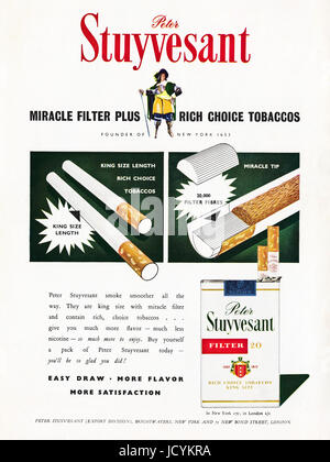 1960s advertisement advertising Peter Stuyvesant cigarettes in American magazine dated 5th December 1960 Stock Photo