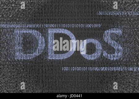 ddos attack in binary cloud 3d render Stock Photo