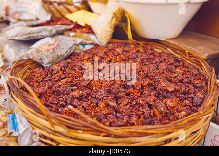 Dried tomatoes - traditional  sicily food Stock Photo