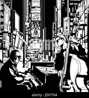 Jazz band in New-York - vector illustration Stock Vector Image & Art ...