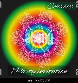 Circular pattern on the background with a rainbow Stock Vector
