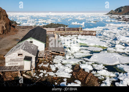 Fishing Stage and docks in Crow Head, Twillingate, Newfoundland, Canada Stock Photo