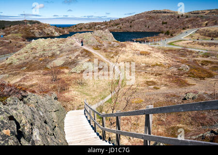 Hiking Trails at Signal Hill- St. John's, Avalon Peninsula, Newfoundland, Canada Stock Photo