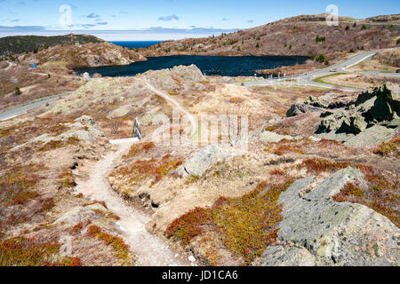 Hiking Trails at Signal Hill- St. John's, Avalon Peninsula, Newfoundland, Canada Stock Photo