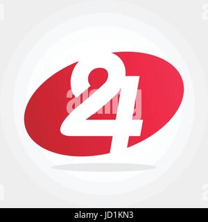 Creative Number 24 on white background design vector illustration Stock ...