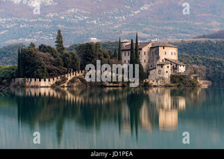 View of the castle  of Toblino in northern Italy Stock Photo