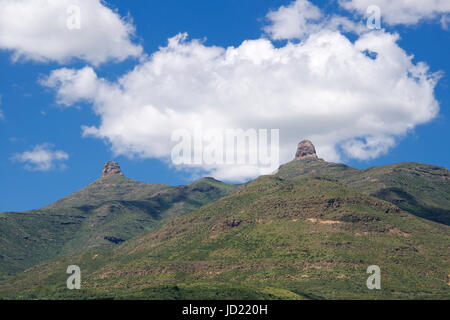 Twin peaks Maseru District Lesotho Southern Africa Stock Photo