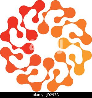 Isolated abstract round shape orange color logo, flower logotype on white background, stylized sun vector illustration. Stock Vector