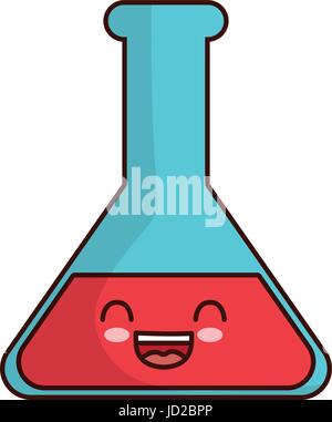 kawaii chemical flask icon Stock Vector