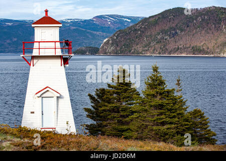 Woody Point Lighthouse - Woody Point, Gros Morne National Park, Newfoundland, Canada Stock Photo