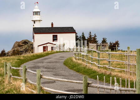 Lobster Cove Head Lighthouse - Gros Morne National Park, Rocky Harbour, Newfoundland, Canada Stock Photo