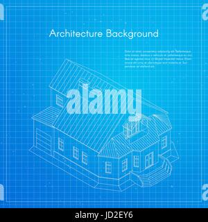 Vector illustration of city building blueprint. Architectural background or project Stock Vector