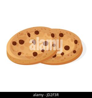 Isometric style 3d vector illustration of cookies with chocolate. Isolated on white background. Stock Vector