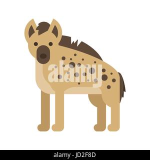 Vector flat style illustration of hyena. Icon for web. Isolated on white background. Stock Vector