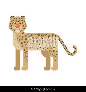 Vector flat style illustration of leopard. Icon for web. Stock Vector