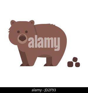 Vector flat style illustration of wombat. Icon for web. Isolated on white background. Stock Vector