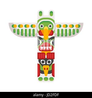 Vector flat style illustration of totem. Icon for web. Isolated on white background. Stock Vector