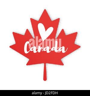 Vector flat style illustration of Maple Leaf. Icon for web. Isolated on white background. Stock Vector