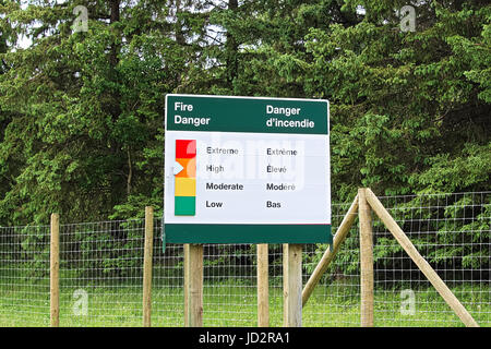 Fire Danger sign set with a high risk indicator. Stock Photo