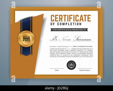 Multipurpose Modern Professional Certificate Template Design for Print. Vector illustration Stock Vector