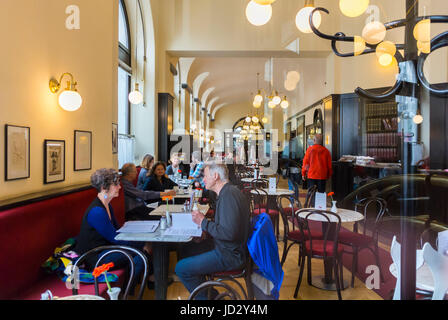 Vienna, Austria 'Cafe Griensteidl', inside Bar, Bistro restaurant tables with people Stock Photo