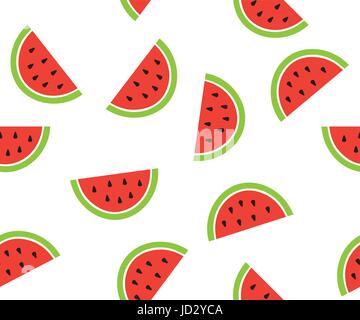 vector illustration of watermelon seamless background Stock Vector