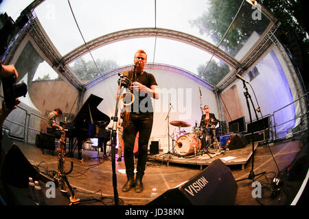 Worms, Germany. 17th June, 2017. Marius Neset and his backing band perform live at the 2017 Jazz and Joy Festival in Worms. Credit: Michael Debets/Pacific Press/Alamy Live News Stock Photo