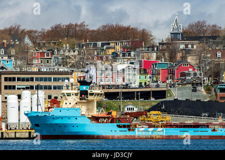 Colorful city of St. John's, Avalon Peninsula, Newfoundland, Canada Stock Photo