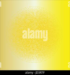 A collection of golden dots as an aura over a bright background Stock Vector