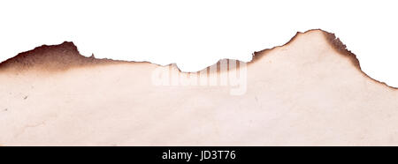 burnt edges of paper on white Stock Photo