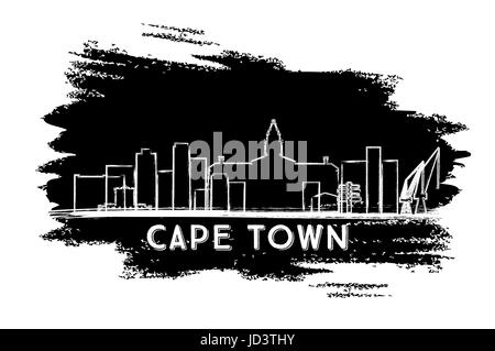 Cape Town silhouette skyline. South Africa - Cape Town vector city ...