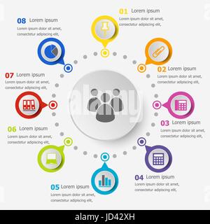 Infographic template with office icons, stock vector Stock Vector