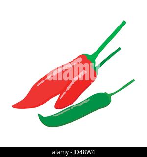 Chilli  flat design, Chilli isolated on white background. vector illustration. Stock Vector
