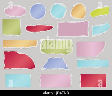 Pieces of torn blank paper Stock Vector